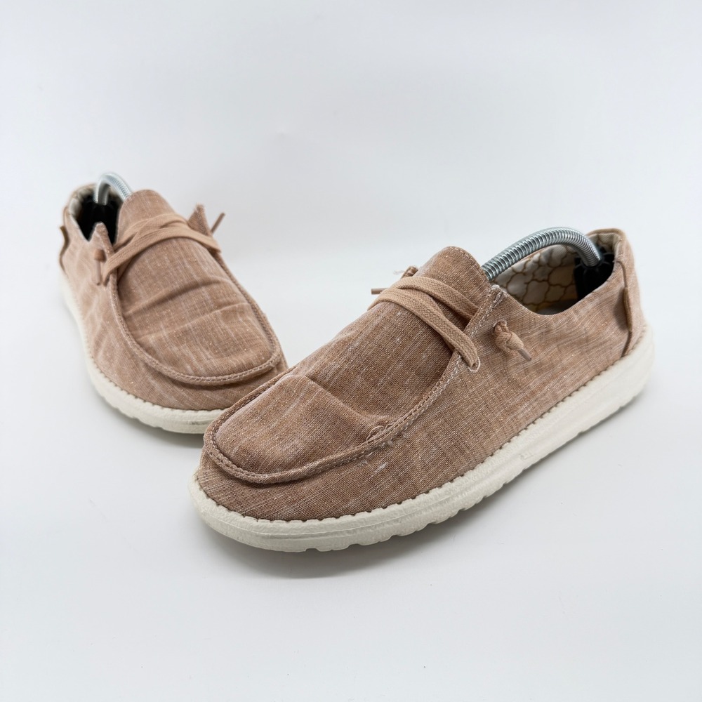 Hey Dude Wendy Sparkling Rose Gold Slip On Loafers Shoes 121415016 Womens 8